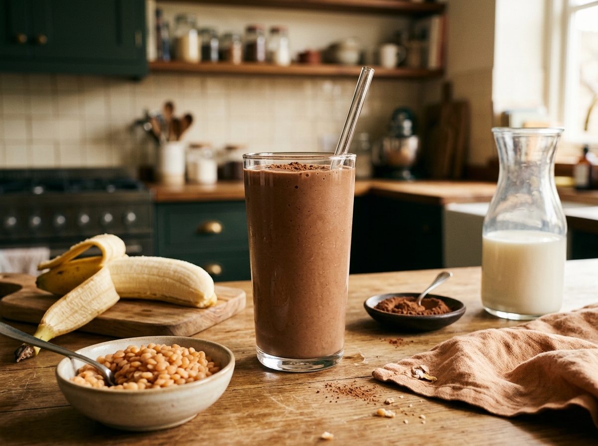 Chocolate Banana Lentil smoothie