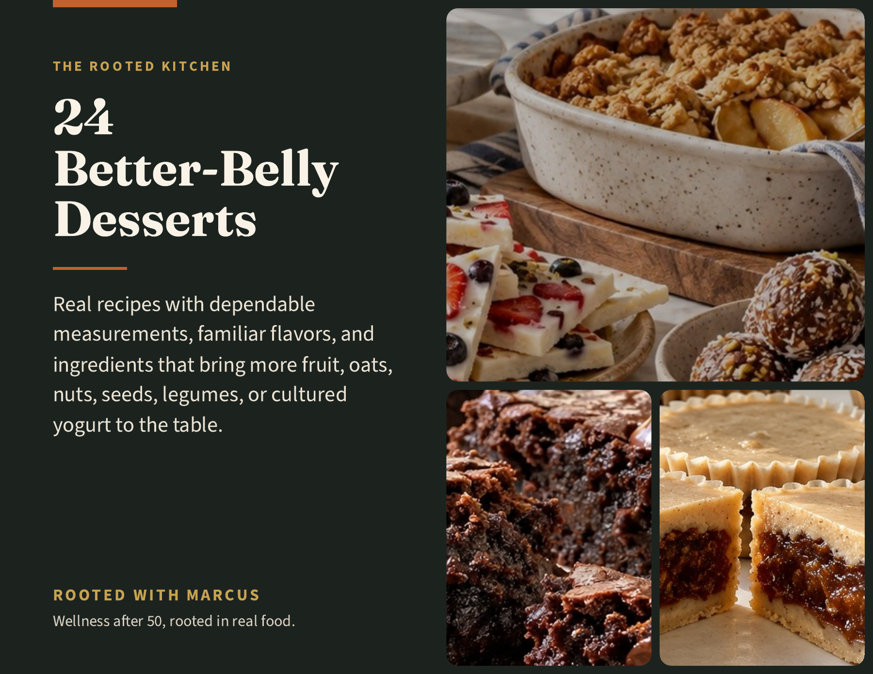 Cover of 24 Better-Belly Desserts, large-print edition