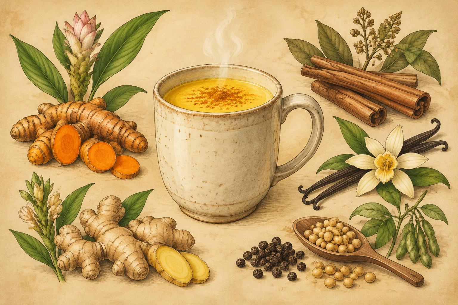 Illustration of Golden Vanilla Turmeric Milk